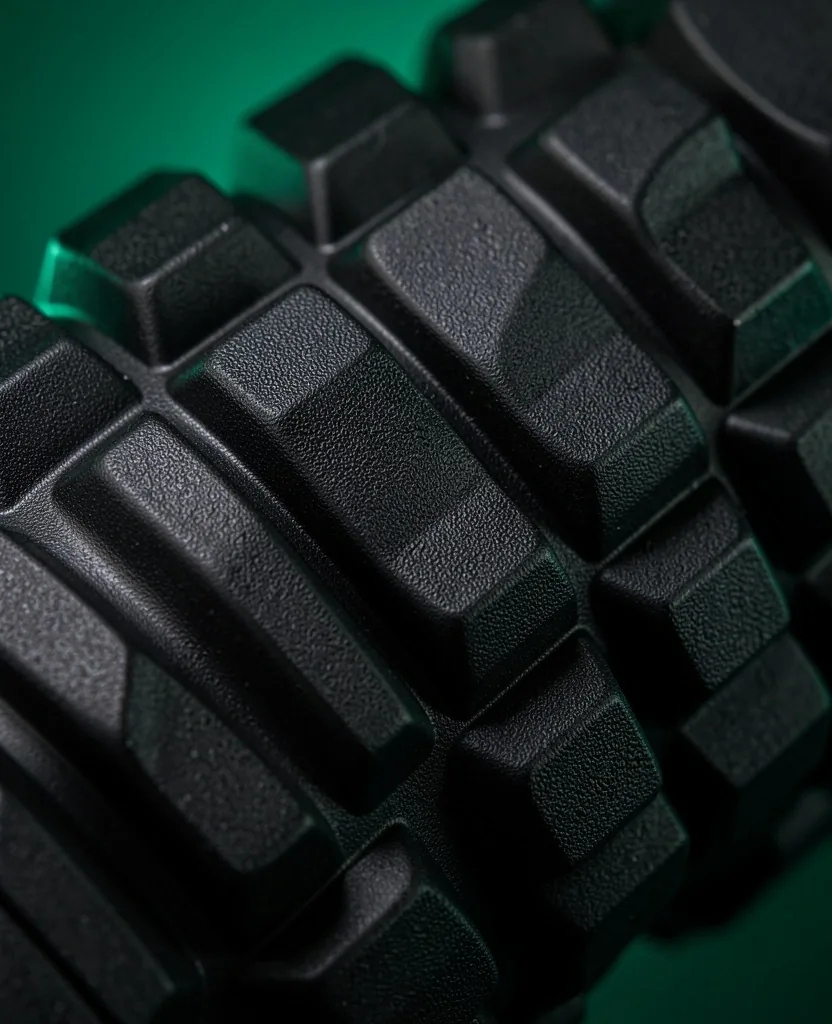 Textured muscle massage roller surface detail