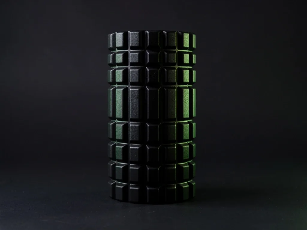 Compact grid-textured foam roller